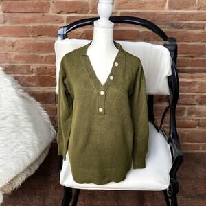 OAT Button‎ Neck Henley Sweater Small-NWT